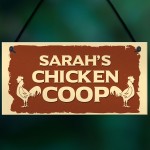 Personalised Chicken Coop Hanging Signs Novelty Chicken Pet Gift