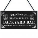 Personalised Backyard Bar Sign Shabby Chic Bar Pub Plaque