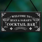 Personalised Cocktail Bar Sign Shabby Chic Bar Pub Plaque