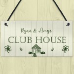 Novelty Cluhouse Sign Personalised Hanging Shed Summerhouse