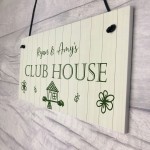 Novelty Cluhouse Sign Personalised Hanging Shed Summerhouse