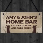 Home Bar Personalised Hanging Sign Novelty Bar Man Cave Sign