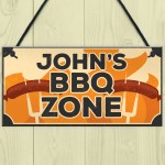 Novelty BBQ Zone Sign PERSONALISED BBQ Sign For Garden Shed