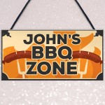 Novelty BBQ Zone Sign PERSONALISED BBQ Sign For Garden Shed