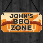 Novelty BBQ Zone Sign PERSONALISED BBQ Sign For Garden Shed