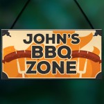 Novelty BBQ Zone Sign PERSONALISED BBQ Sign For Garden Shed