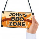 Novelty BBQ Zone Sign PERSONALISED BBQ Sign For Garden Shed