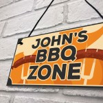 Novelty BBQ Zone Sign PERSONALISED BBQ Sign For Garden Shed