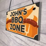 Novelty BBQ Zone Sign PERSONALISED BBQ Sign For Garden Shed