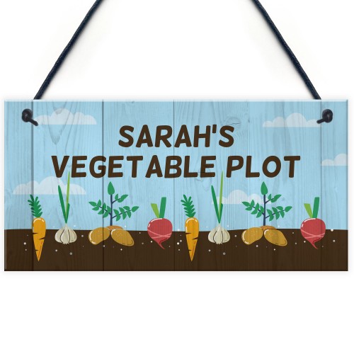 Novelty Vegetable Plot Sign For Garden Summerhouse Door Sign