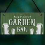 Novelty Garden Bar Sign Personalised Hanging Garden Shed Sign