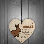 Personalised Rabbit Sign For Home Wood Heart Rabbit Lover Gift