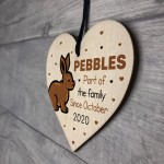 Personalised Rabbit Sign For Home Wood Heart Rabbit Lover Gift