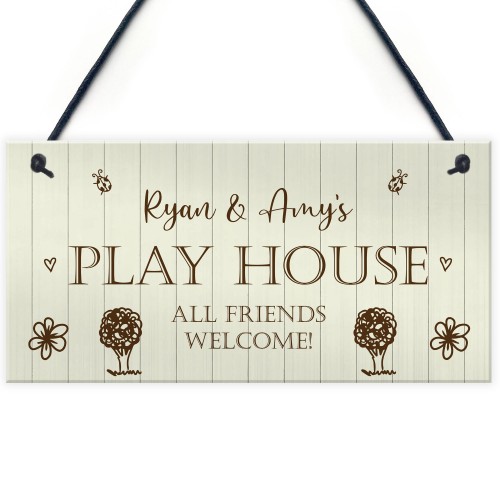 Funny Playhouse Sign Hanging Door Sign Garden Summerhouse