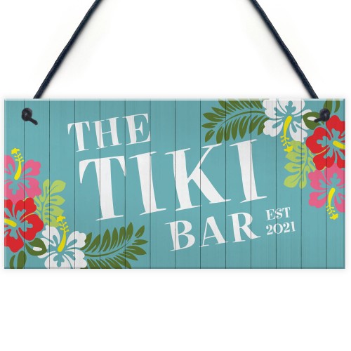 Novelty Tiki Bar Sign For Garden Summerhouse Hanging Plaque