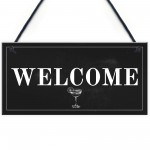 Shabby Chic Welcome Sign To Home Bar Pub Plaque Garden Sign