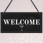 Shabby Chic Welcome Sign To Home Bar Pub Plaque Garden Sign