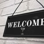 Shabby Chic Welcome Sign To Home Bar Pub Plaque Garden Sign