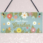 Personalised Hanging Garden Sign Flower Sign Mum Nan Family Gift