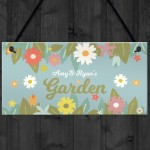 Personalised Hanging Garden Sign Flower Sign Mum Nan Family Gift