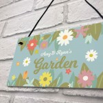 Personalised Hanging Garden Sign Flower Sign Mum Nan Family Gift