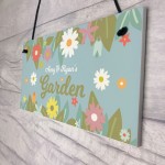 Personalised Hanging Garden Sign Flower Sign Mum Nan Family Gift