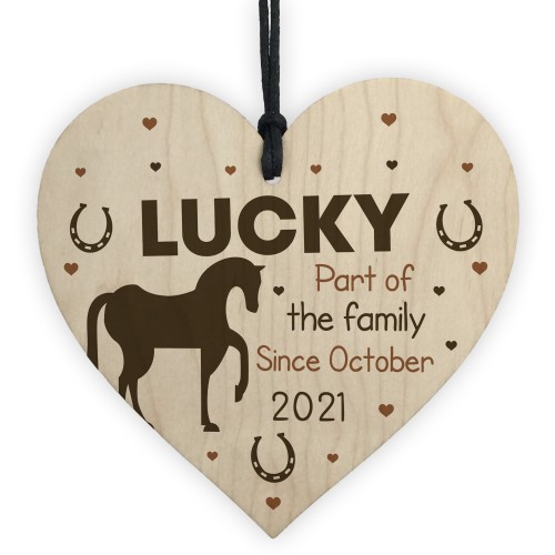 Personalised Horse Gift Wood Heart Horse Lover Gift Stable Sign