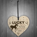 Personalised Horse Gift Wood Heart Horse Lover Gift Stable Sign