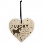 Personalised Horse Gift Wood Heart Horse Lover Gift Stable Sign