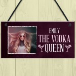 Personalised Vodka Queen Sign Home Bar Sign Funny Friend Gift