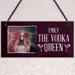 Personalised Vodka Queen Sign Home Bar Sign Funny Friend Gift