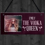 Personalised Vodka Queen Sign Home Bar Sign Funny Friend Gift