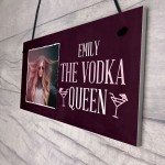 Personalised Vodka Queen Sign Home Bar Sign Funny Friend Gift