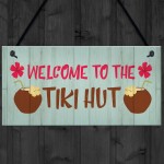 Tiki Hut Welcome Sign Novelty Home Bar Decor Signs Garden Sign