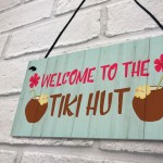 Tiki Hut Welcome Sign Novelty Home Bar Decor Signs Garden Sign