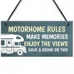 Motorhome Rules Sign Hanging Door Plaque Motorhome Accessories