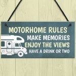 Motorhome Rules Sign Hanging Door Plaque Motorhome Accessories