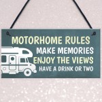 Motorhome Rules Sign Hanging Door Plaque Motorhome Accessories