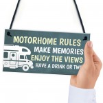 Motorhome Rules Sign Hanging Door Plaque Motorhome Accessories