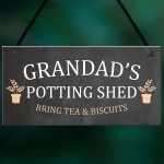 Grandads Potting Shed Sign Hanging Plaque Shed Garden Sign