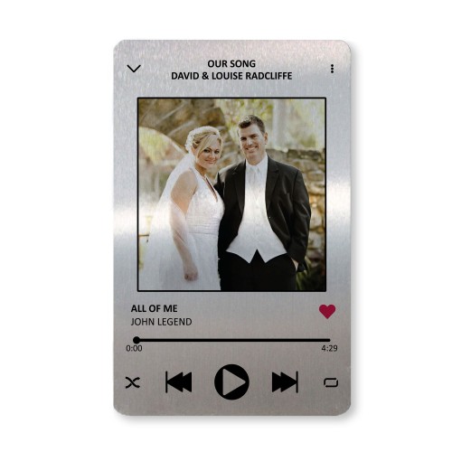 Personalised Photo Wedding Song Metal Wallet Card Wedding Gift