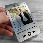 Personalised Photo Wedding Song Metal Wallet Card Wedding Gift