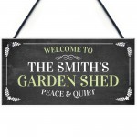 Garden Shed Sign Personalised Welcome Plaque Summerhouse Sign