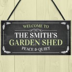 Garden Shed Sign Personalised Welcome Plaque Summerhouse Sign