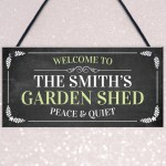 Garden Shed Sign Personalised Welcome Plaque Summerhouse Sign