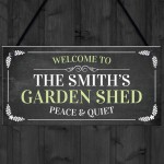 Garden Shed Sign Personalised Welcome Plaque Summerhouse Sign