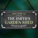 Garden Shed Sign Personalised Welcome Plaque Summerhouse Sign