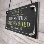 Garden Shed Sign Personalised Welcome Plaque Summerhouse Sign