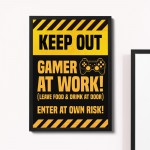 Funny Gaming Print Framed Gaming Poster Man Cave Bedroom Sign