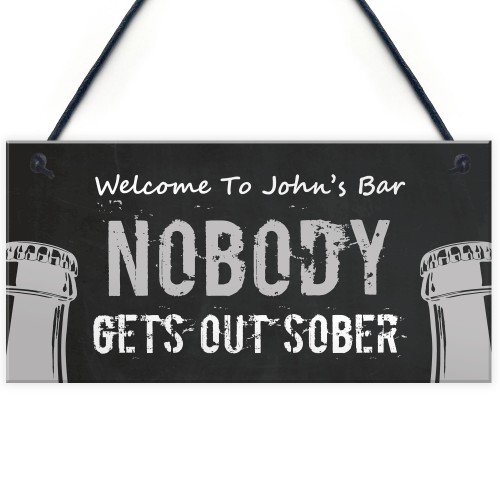 Funny Home Bar Sign Personalised Alcohol Beer Gift Man Cave Pub 